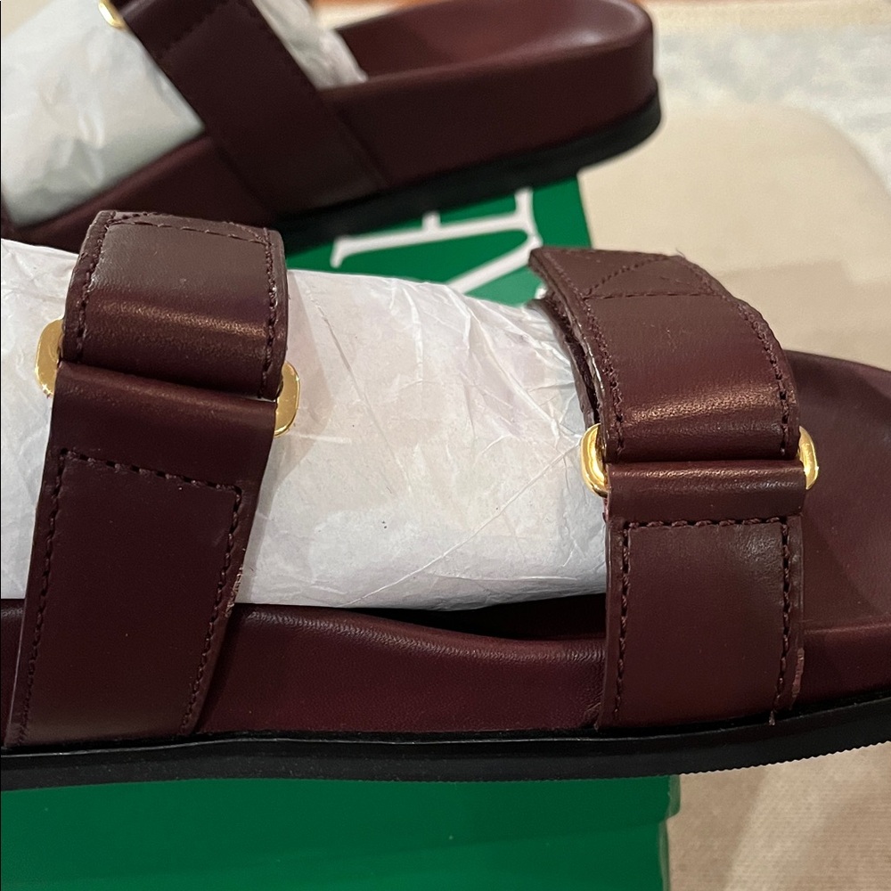 J. Crew Rich Malbec New Colbie Wide-Strap Leather Sandals/NIB/10M - Picture 6 of 10